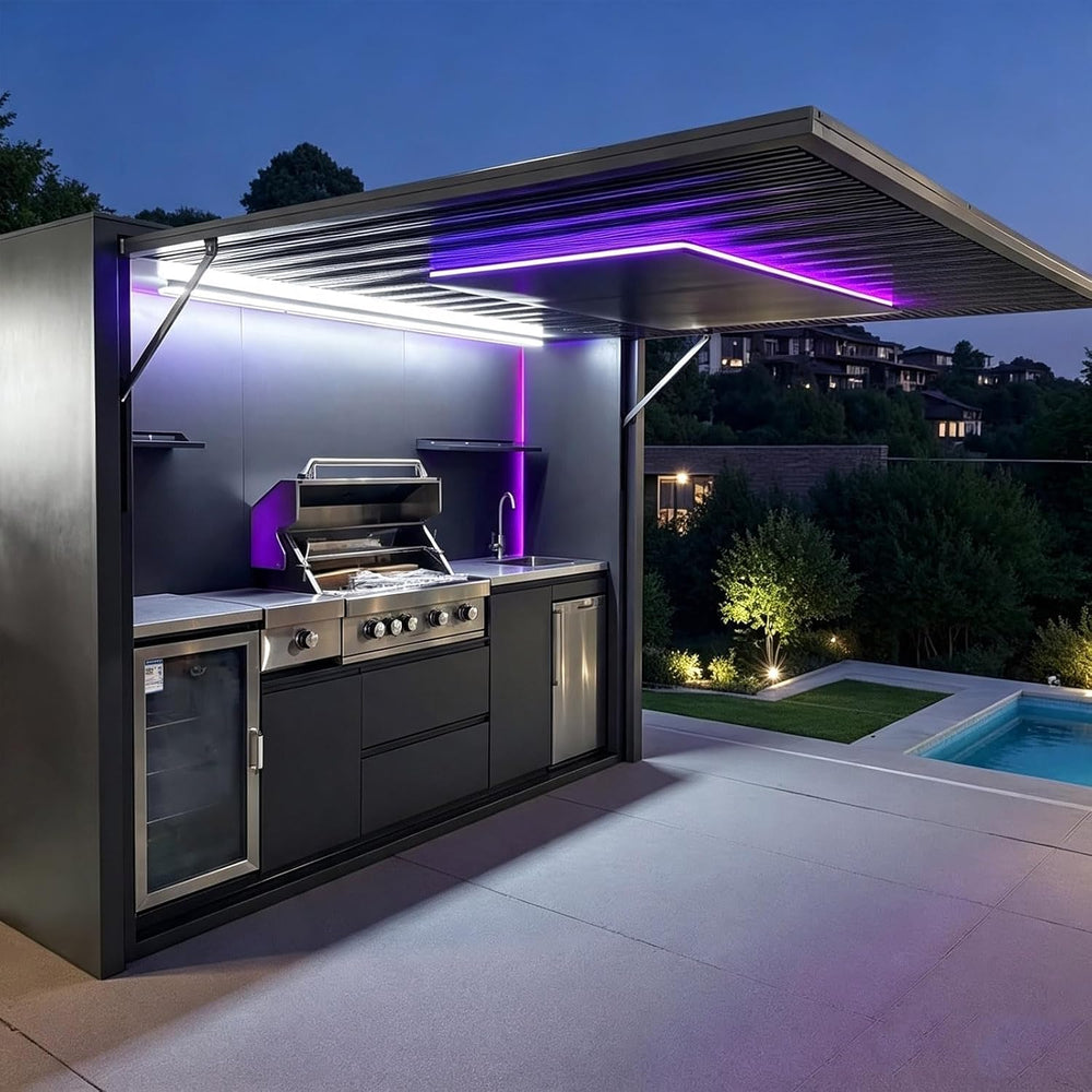 Outdoor Kitchen Bar Modular BBQ Kitchen Portable Food Preparation Station | P...