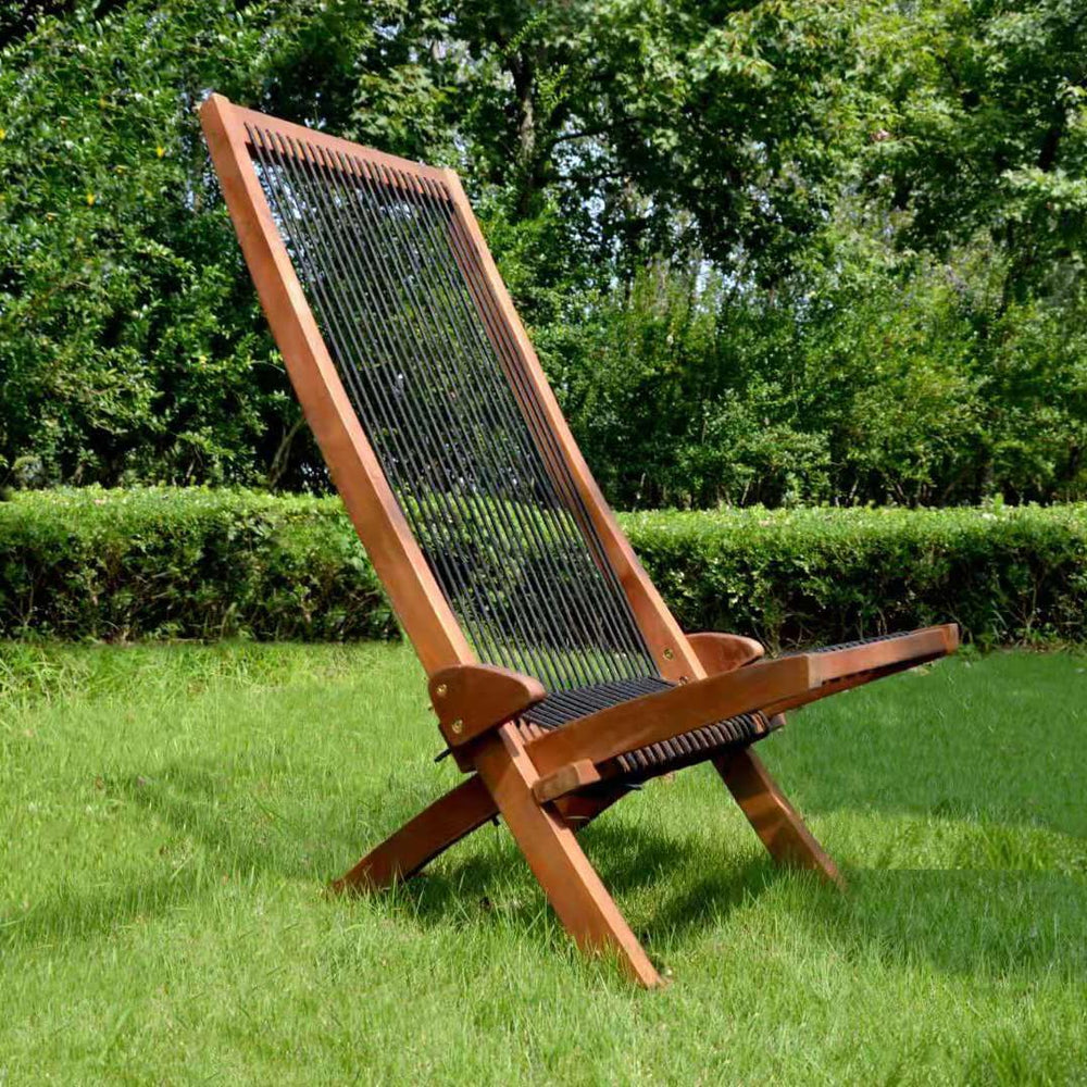 Knocbel Outdoor Folding Chair, Low Profile Patio Lounge Chair with Ergonomic ...