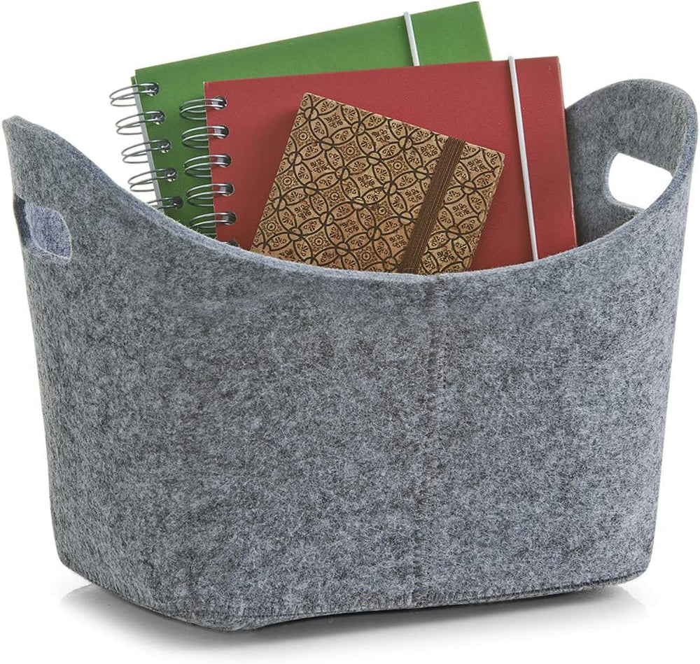 Zeller 31,5 x 19 x 21cm Oval Felt Basket, Grey