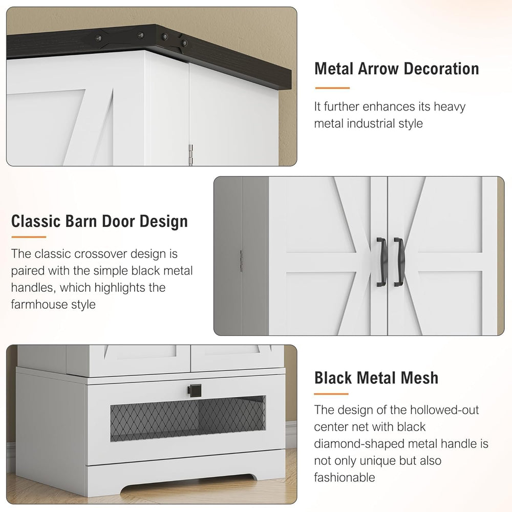kepptory 55" Pantry Storage Cabinet with Adjustable Shelvesand Drawer, B...