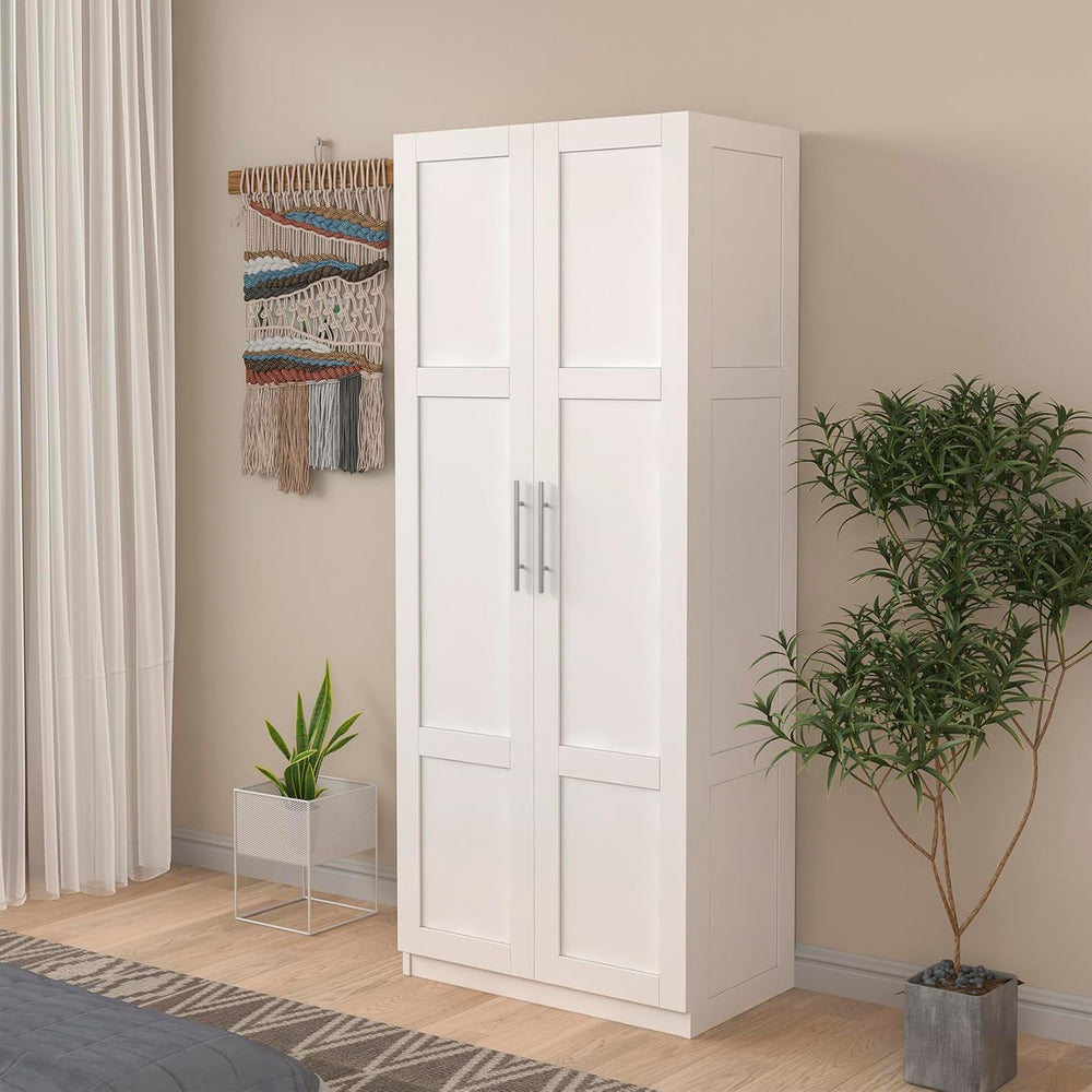 29.53”W Kitchen Pantry Cabinet, Tall Storage Cabinet with 2 Doors, Wooden Kit...