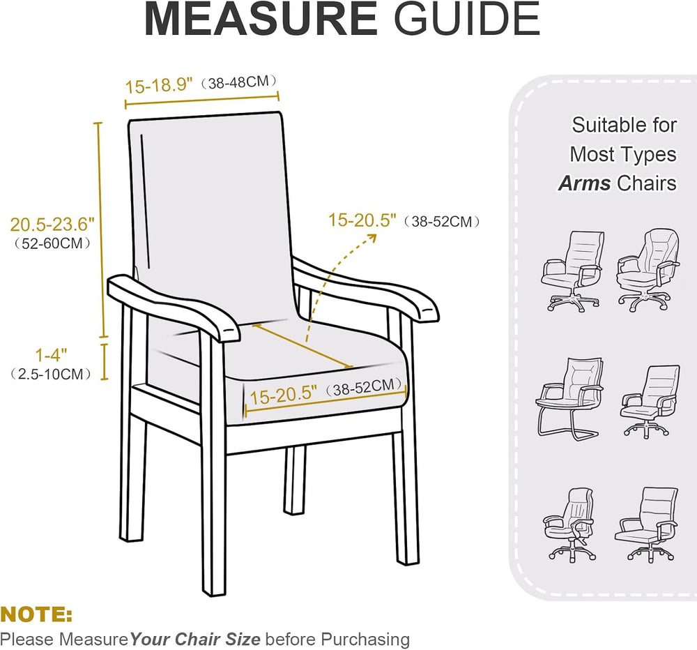 NICEEC Arm Chair Covers Set of 2 Dining Room Chair Cover with Arms