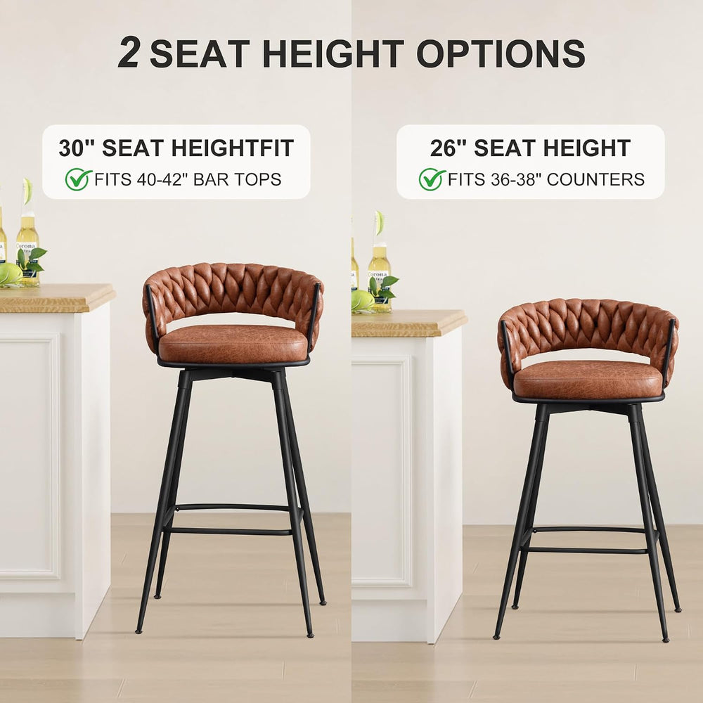 BV Counter Height Bar Stools Set of 4, 26 inch Seat Height Bar Stools, 180° S...