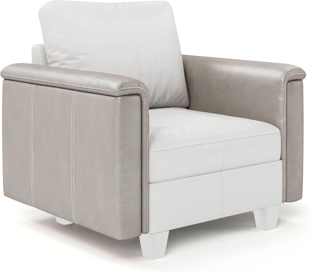 SITJOY Faux Leather Sectional, Accessories, Armrests Sectional, Greige | Soft...