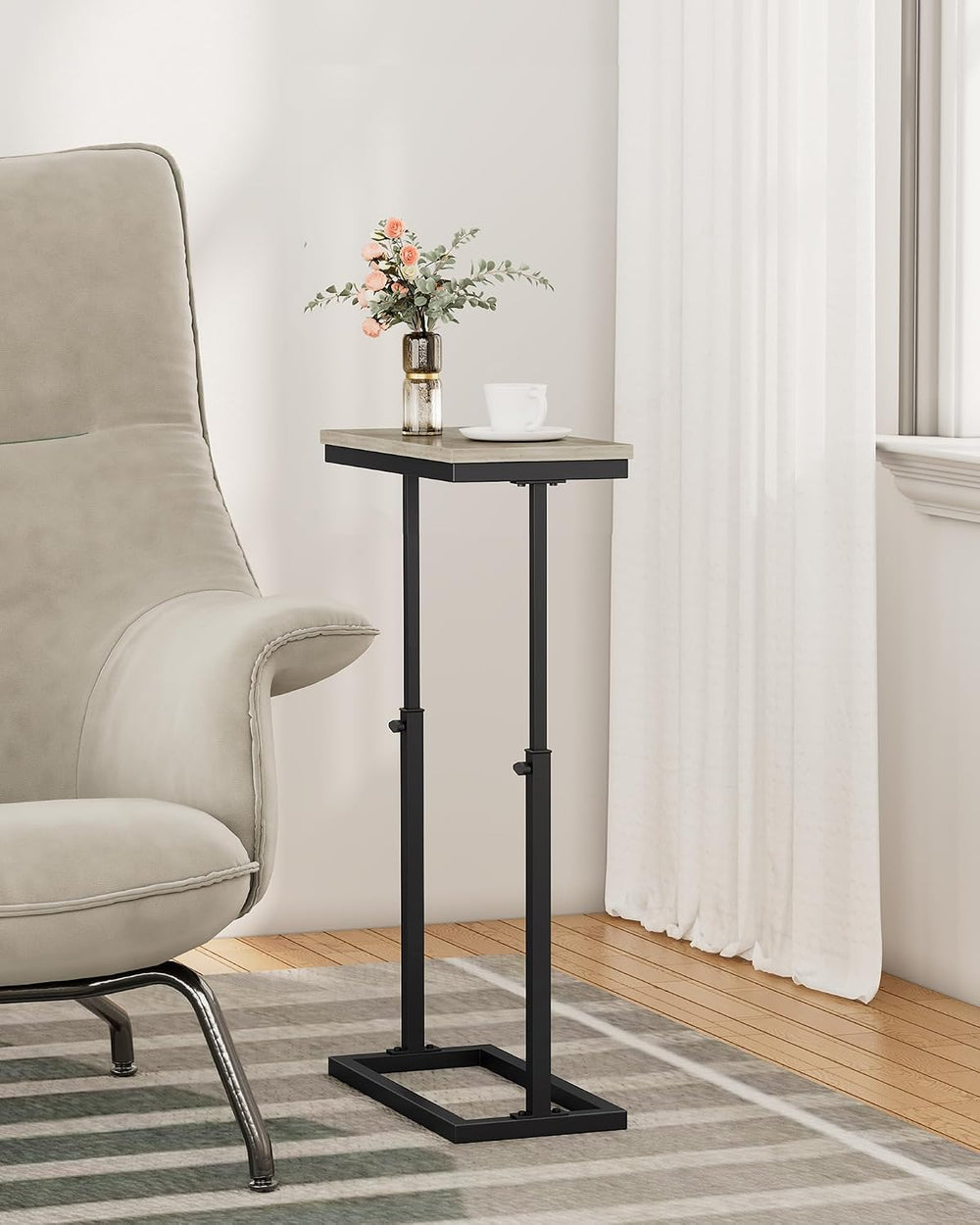 TUTOTAK End Table, Side Table, Tall Couch Table, Sofa Table