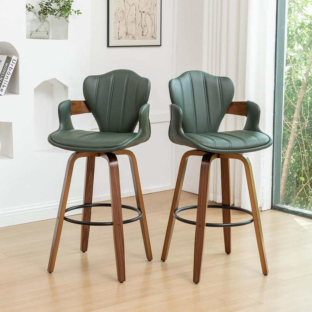24.8" Swivel Bar Stools Set of 3,Mid Century Modern Counter Height Bar S...