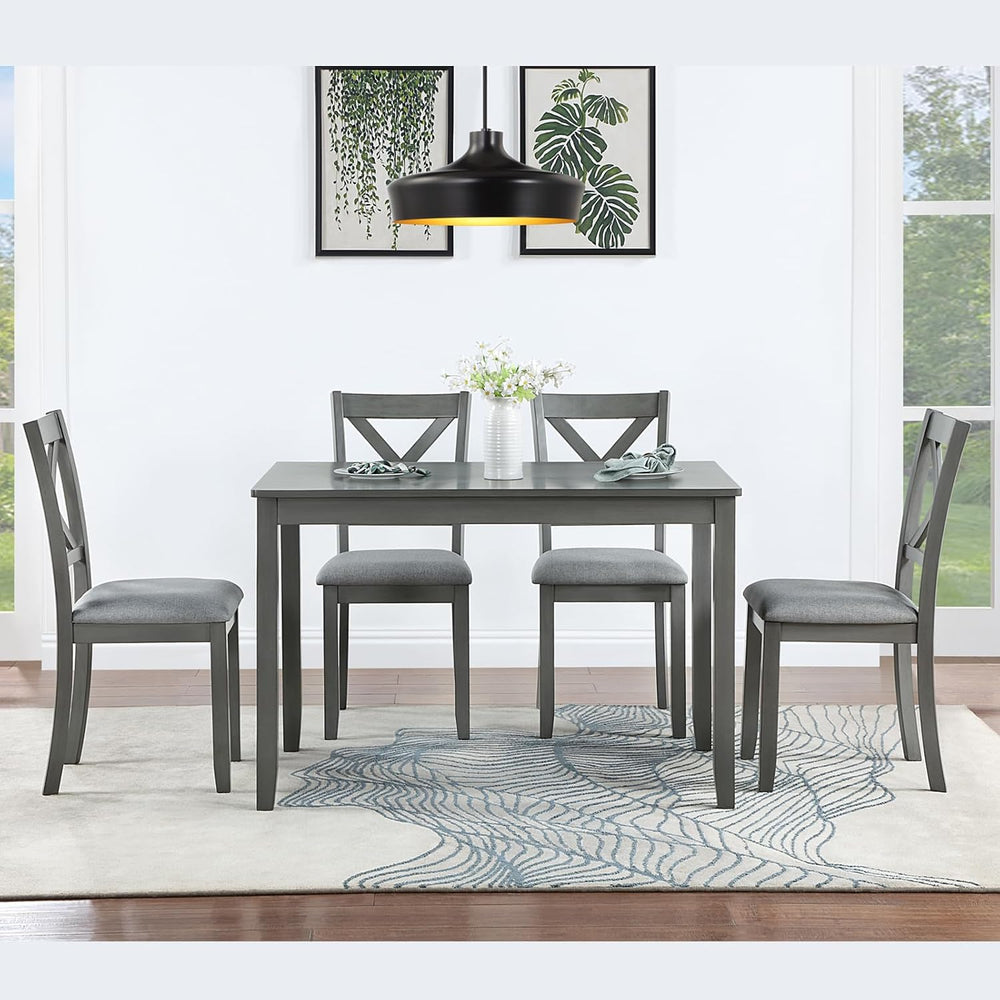 LUMISOL 5-Piece Dining Table Set for 4, Farmhouse Kitchen Table Set with 4 Up...