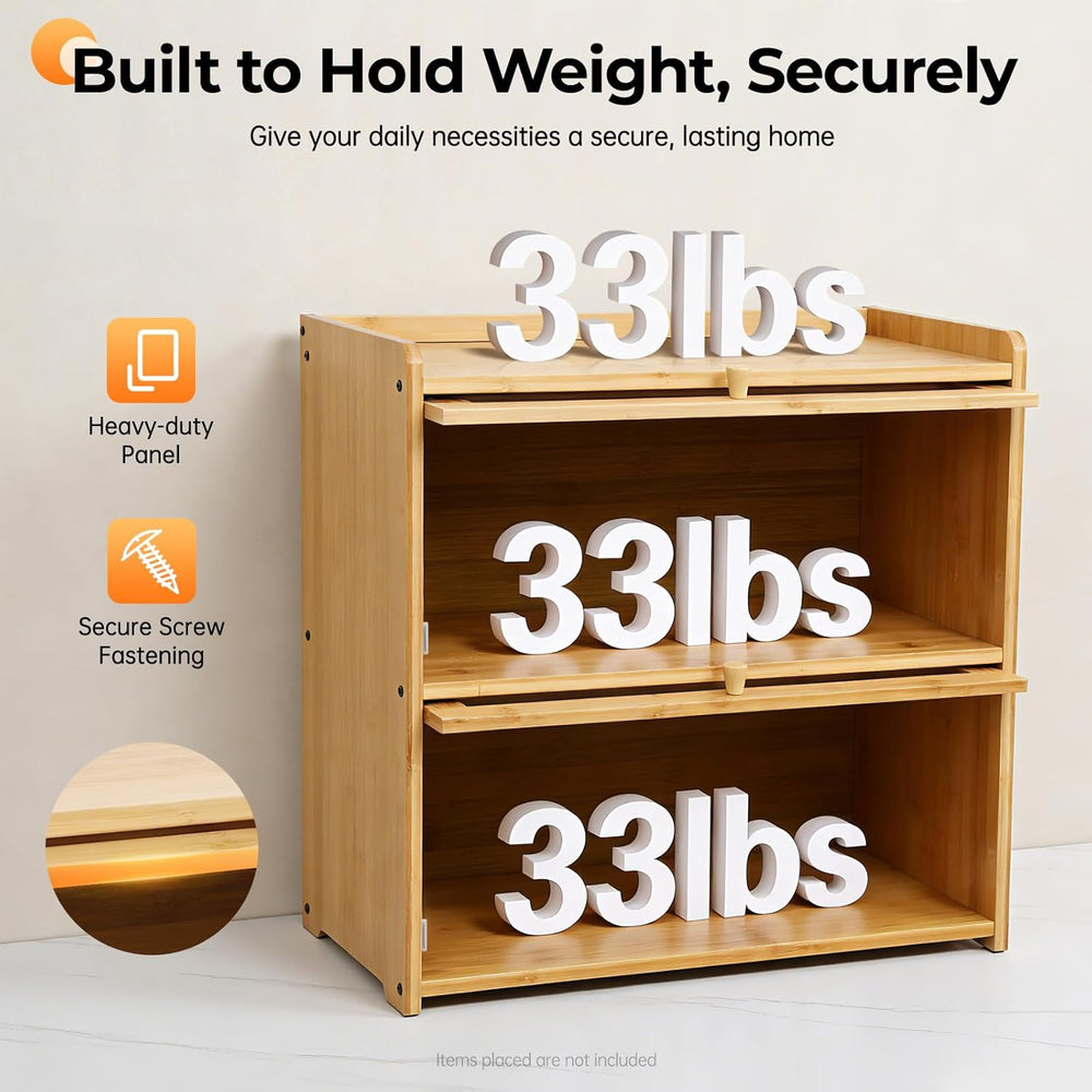 Countertop Kitchen Pantry Cabinet, 20.5x9.8x19.7in Dual-Layer Storage Cabinet...