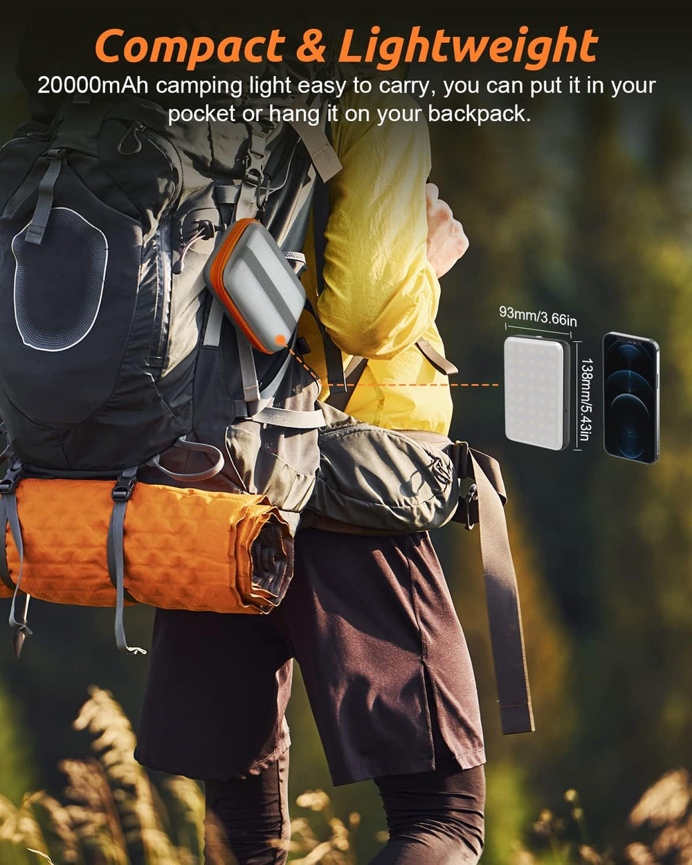 Eventek 20000mAh Rechargeable LED Work Light & Camping Tent Light | Porta...