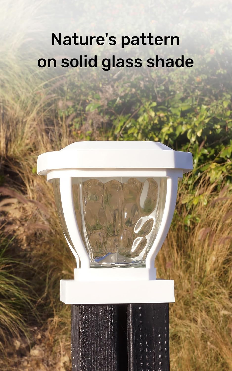 Home Zone Living 2PK Solar Post Cap Lights, Decorative Glass LED, White