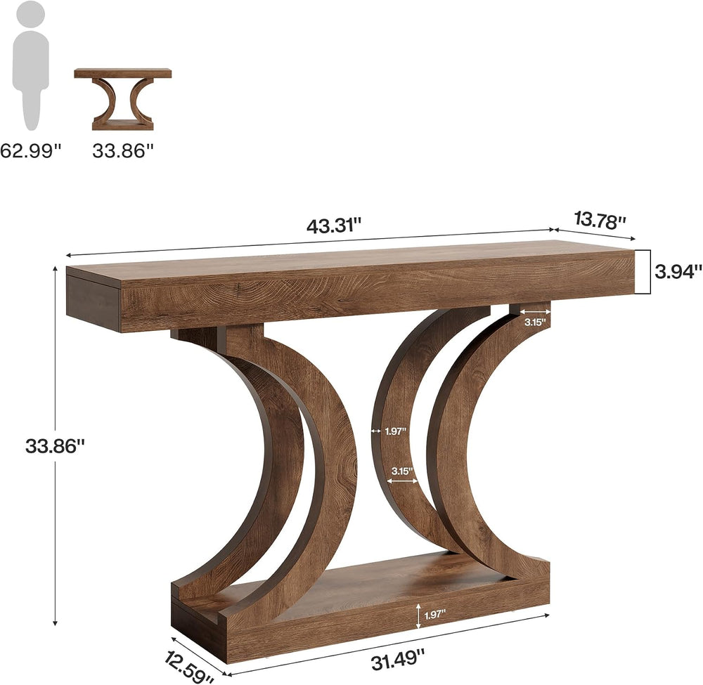 Tribesigns 43.31-Inch Farmhouse Console Table for Entryway, Unique Narrow Sof...