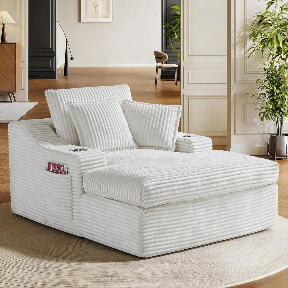 Oversized Chaise Lounge Chair Indoor, Upholstered Sleeper Sofa Bed | Couch wi...