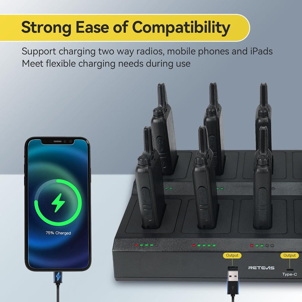 Retevis RT22 Compact & Lightweight Walkie Talkies Long Range (10 Pack)