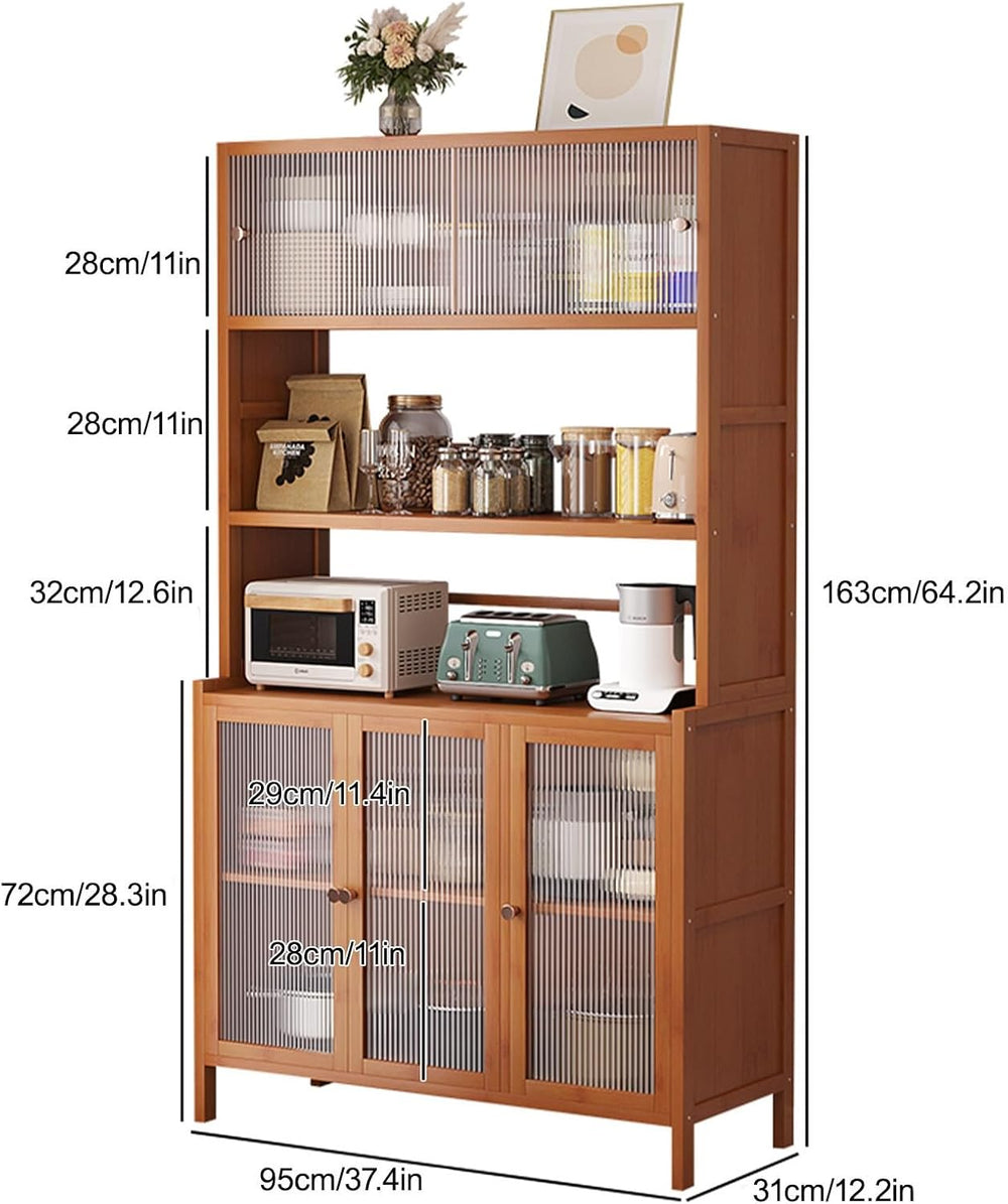 Narrow Kitchen Pantry Storage Cabinet, Sliding Racks with Door, Kitchen Pantr...