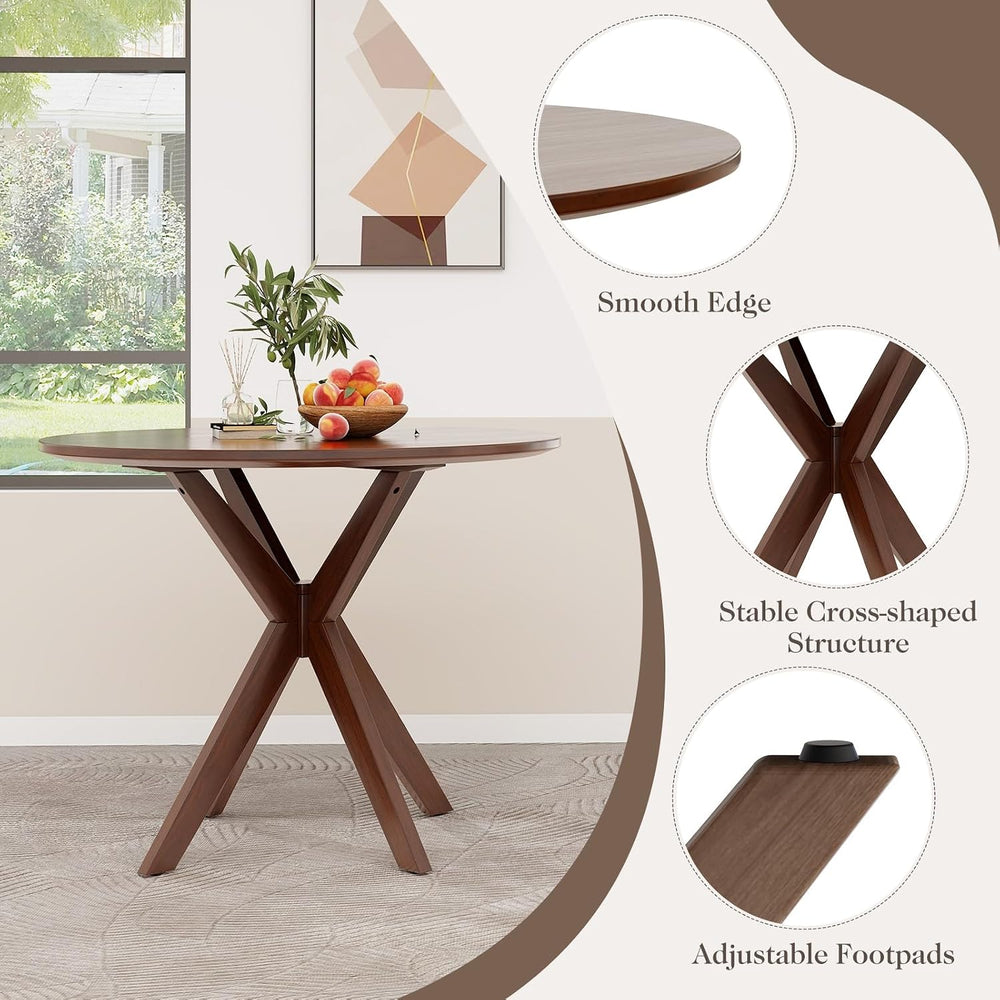 ERGOMASTER 3-Piece Dining Table Set for 2, 36" Kitchen Round Table with ...