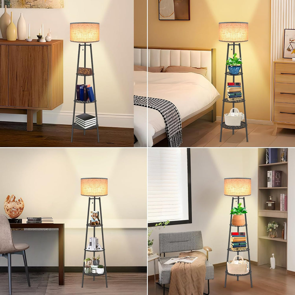 ZQQLITE Floor Lamp with Shelves for Living Room, Standing Lamp,Tall Lamp, Amp...