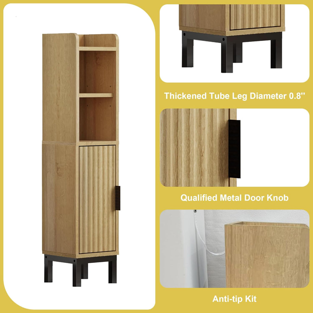 FerniTry Small Bathroom Storage Cabinet, Corner Narrow Toilet Paper Floor Cab...