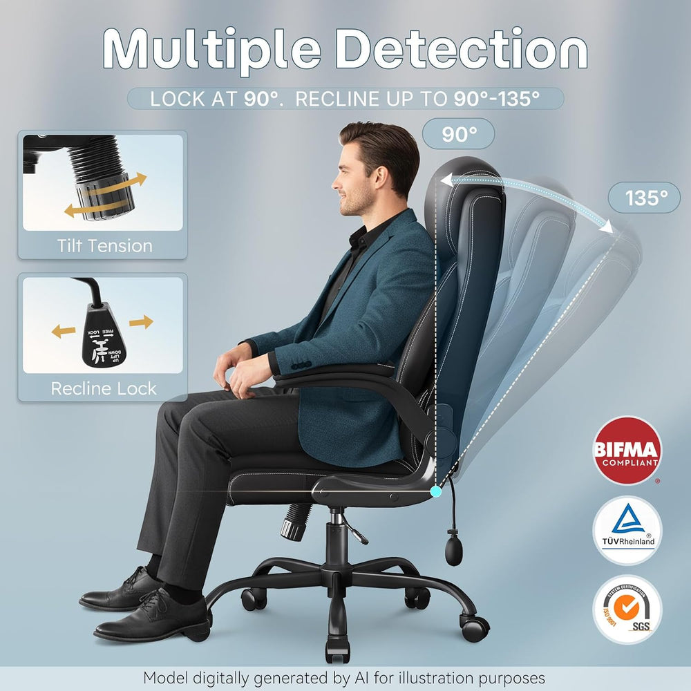 Ergonomic Office Chair, Big and Tall Office Chair, Executive Chair- Padded Le...