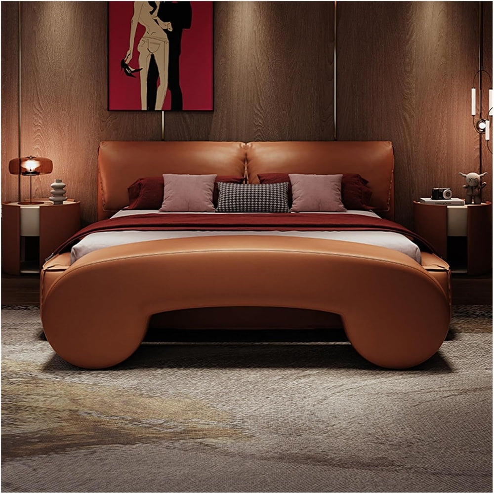 Modern Faux Leather Bench, Creativity Bedroom Benches Footrest Stool, for End...