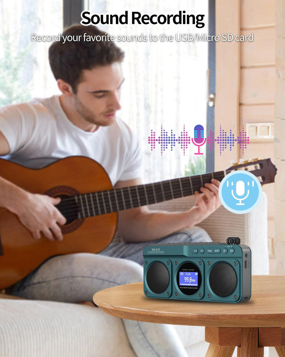 Small Digital FM Radio Bluetooth Speaker, Support USB/SD Card