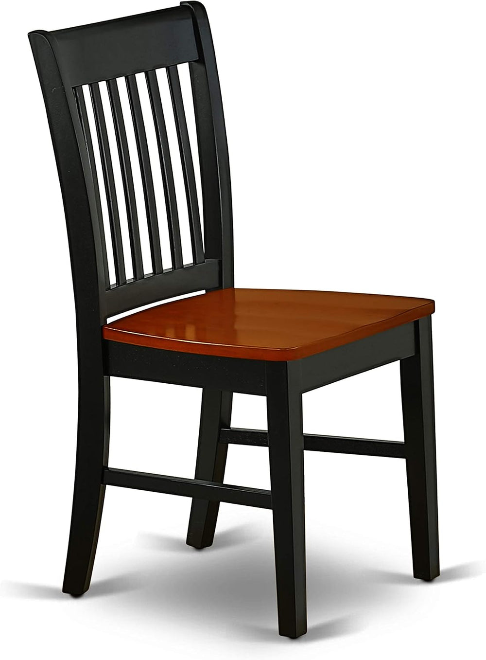 East West Furniture NFC-BCH-W Norfolk Dining Chairs - Slat Back Wood Seat Kit...