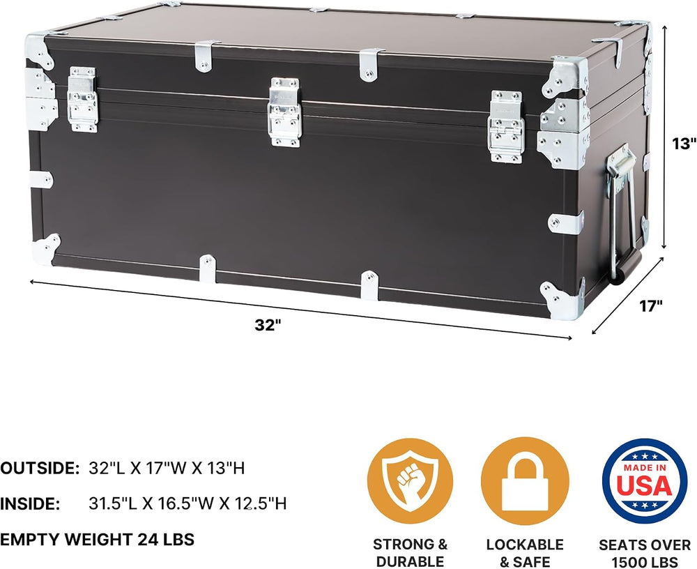 Rhino Indestructo Large Airline Travel Trunk, Road Case, ATA Footlocker | 32&...