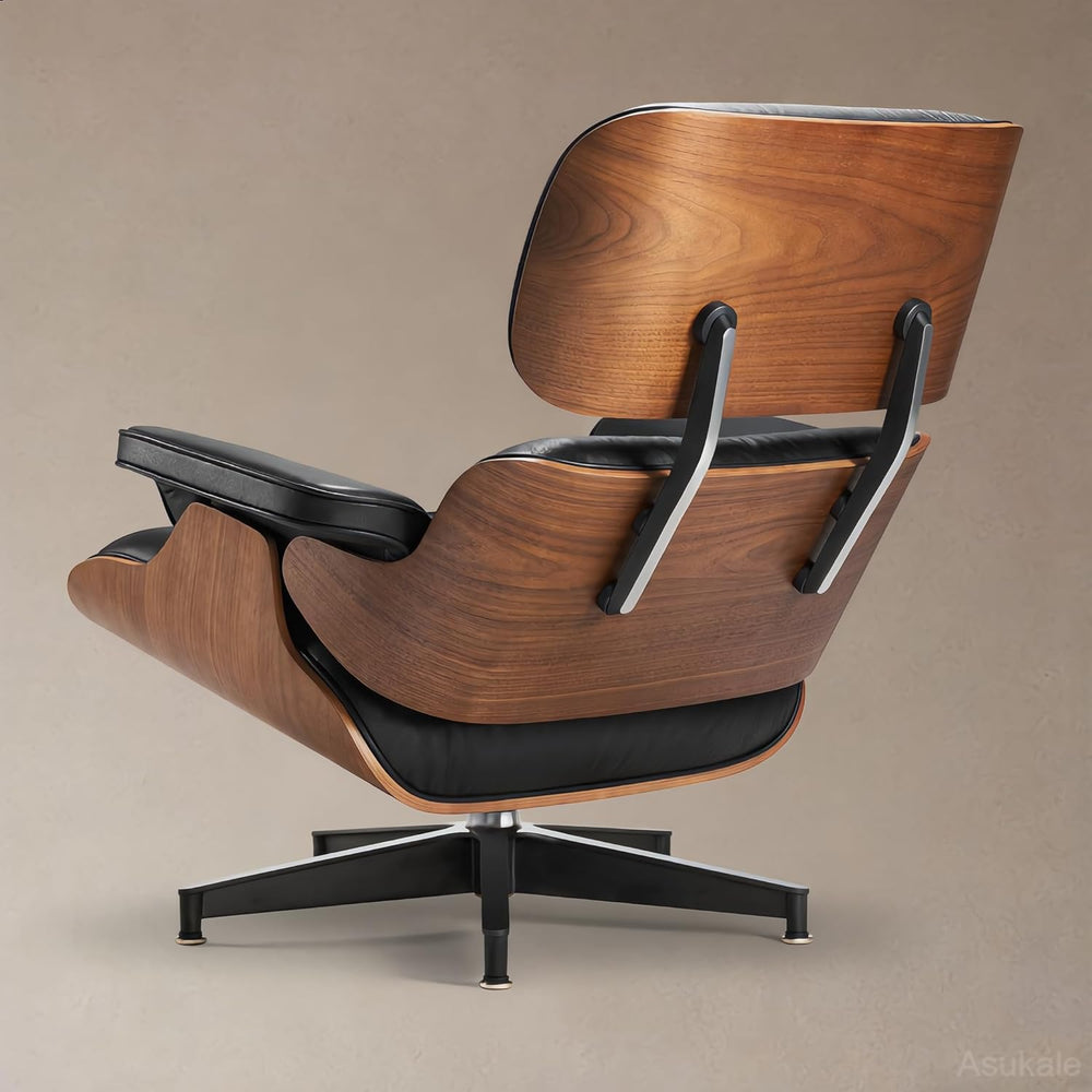 Top Grain Leather, Mid Century Chaise Lounge Chair Indoor, Chair with Ottoman...