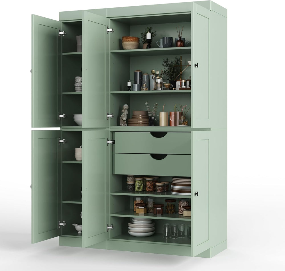 Palace Imports Solid Wood Kitchen Pantry Cabinet 71.5" Tall, 48.5" ...