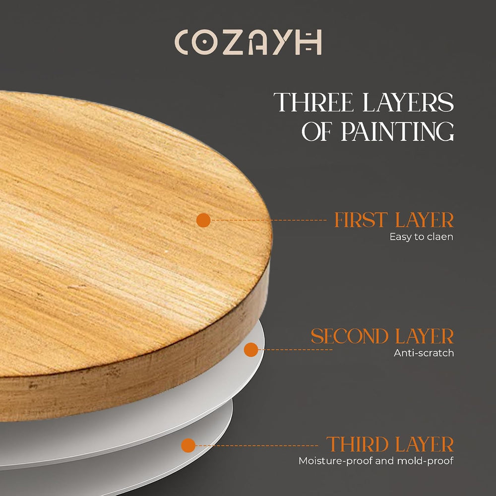 COZAYH Set of 2 Farmhouse Pedestal End Tables, Round Rustic Wood Drink Table ...