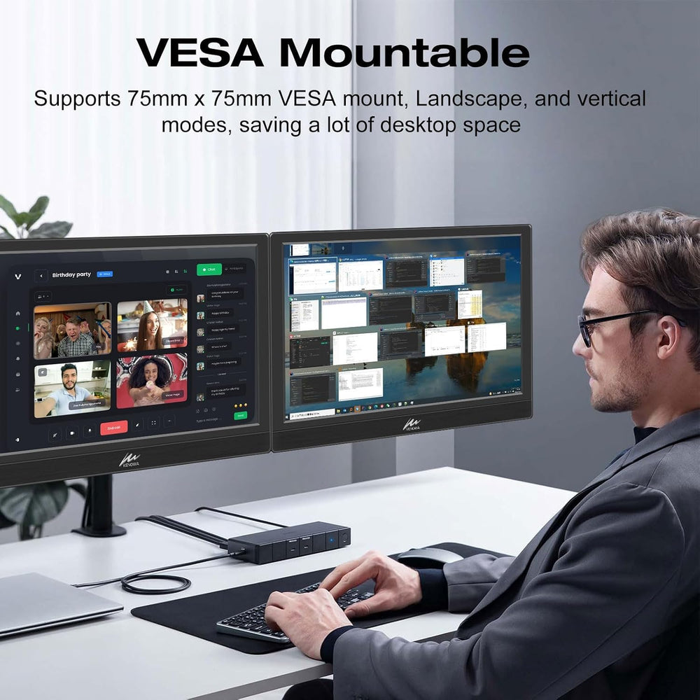 Kenowa Portable Monitor 13.3 Inch HD 1366x768 LED Screen Small HDMI Monitor