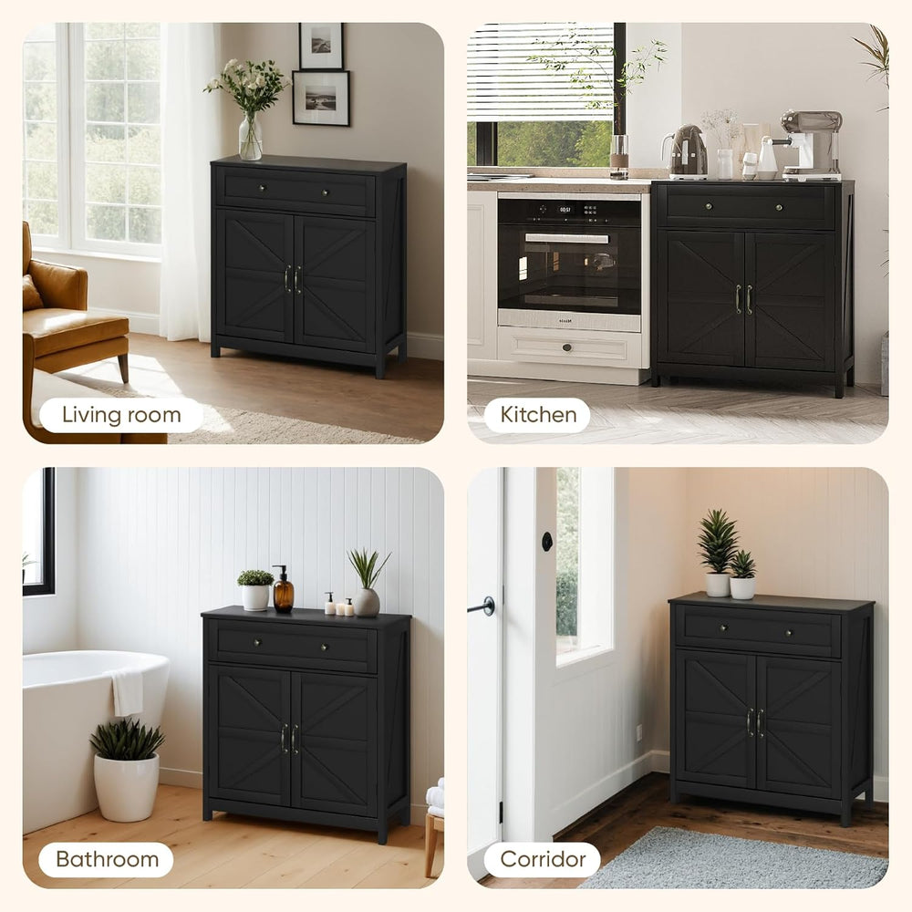 Semiocthome Farmhouse Sideboard Buffet Cabinet with Storage and Adjustable Sh...