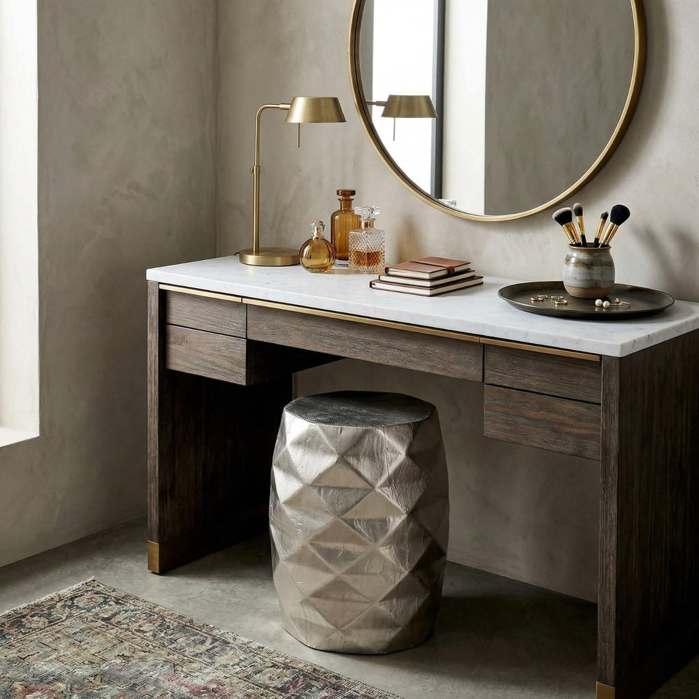 Hives & Honey Anna Side Table, Geometric Mango Wood Accent Table, Modern ...