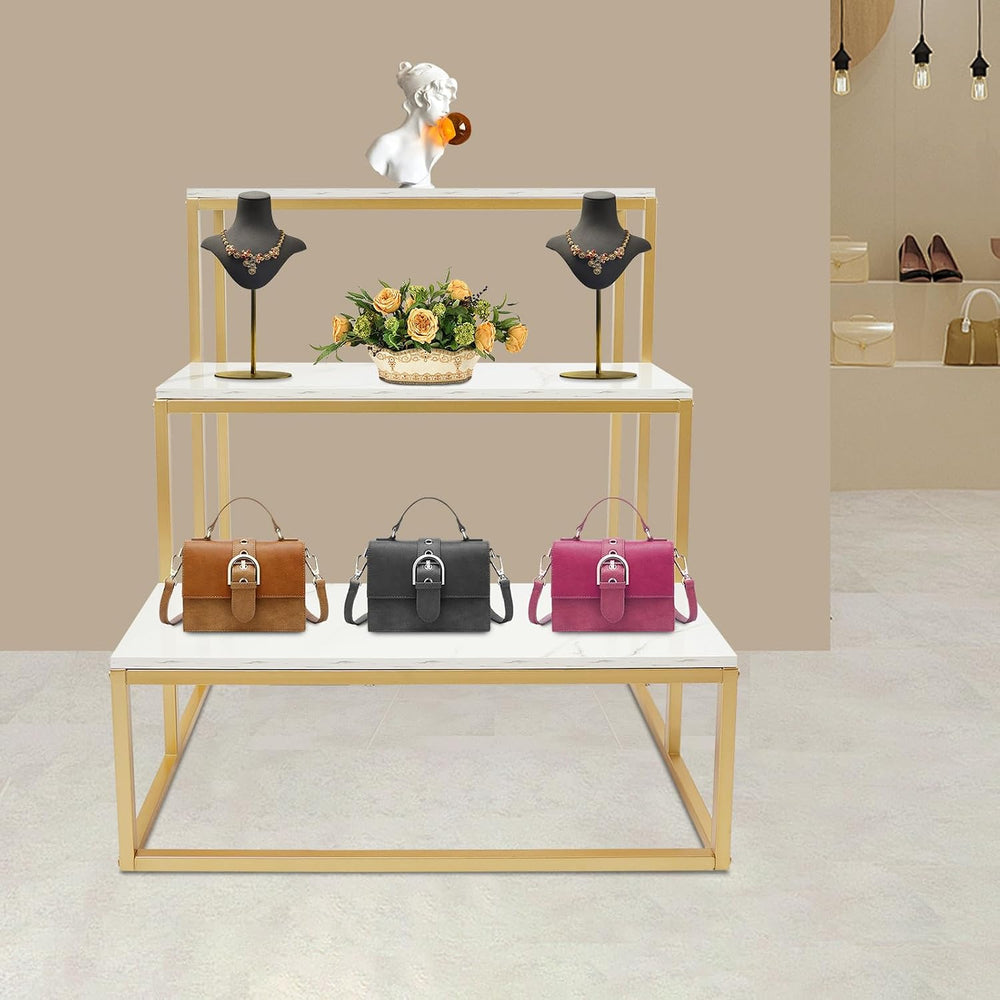 Metal Shoe Handbag Display Table, 3 Tier Retail Nesting Display Stand, Heavy ...