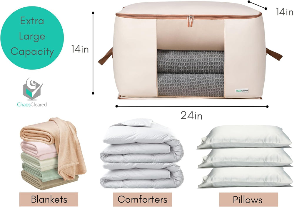 Chaos Cleared Canvas Storage Bags Designer Organizer for Comforters 2 Pack – ...