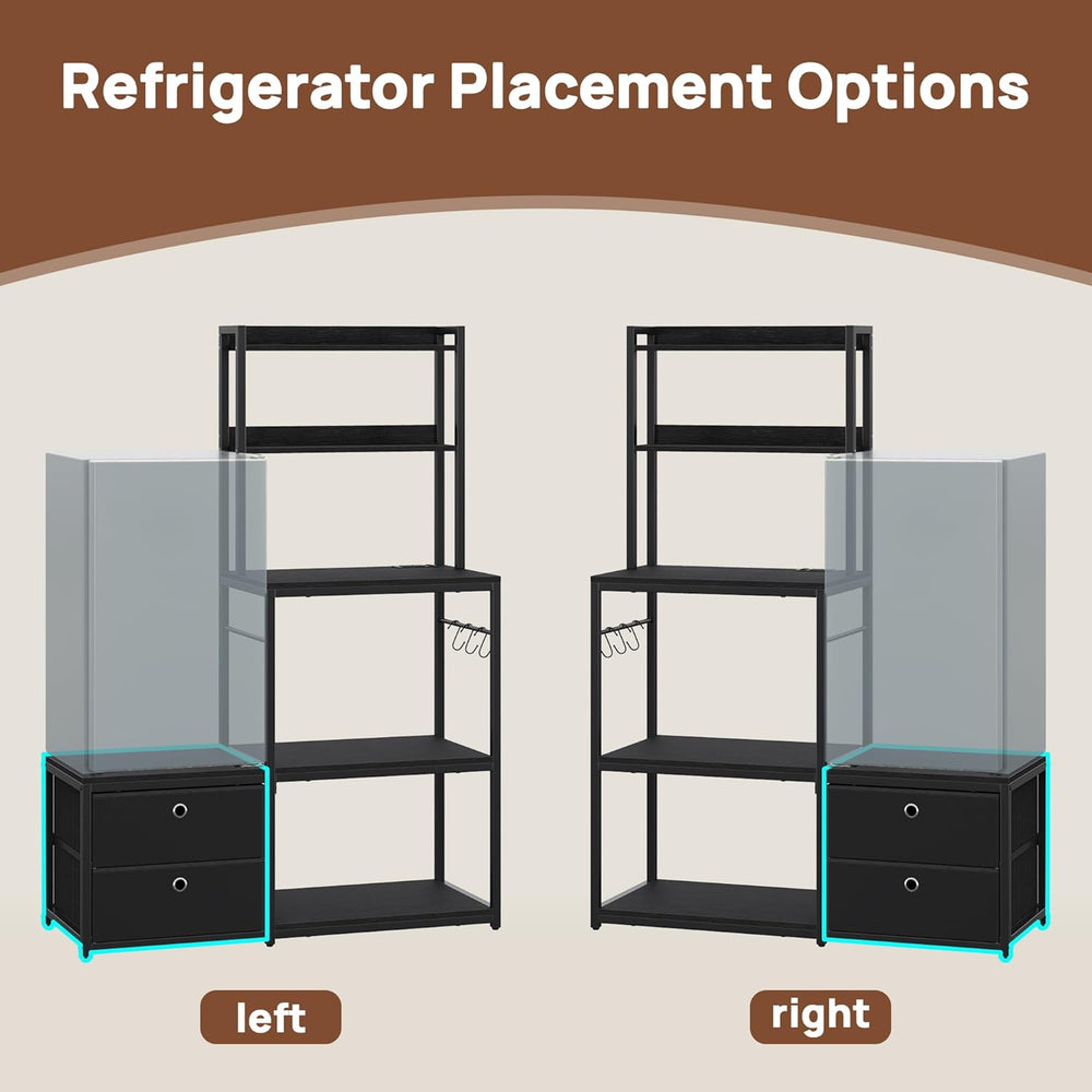 Mini Fridge Stand with Storage, Refrigerator Cabinet with Power Outlet - Mult...