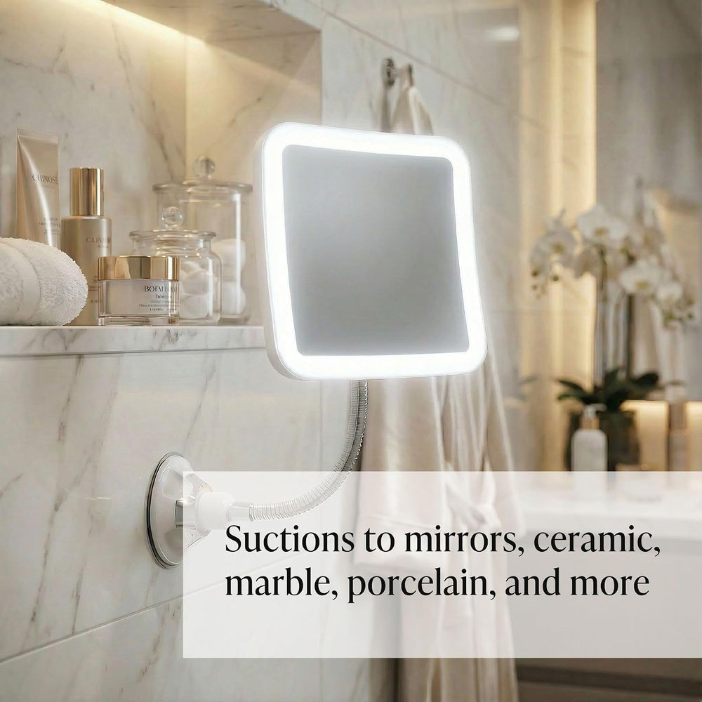 Fancii Flexible Magnifying Mirror 10X with LED Light and Gooseneck, Lighted T...