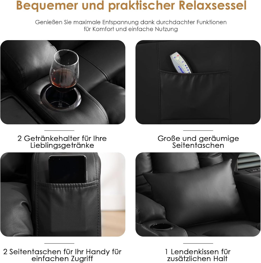 SAMERY Power Recliner Chair, Electric Wall Hugger Recliner Chair Reclining So...