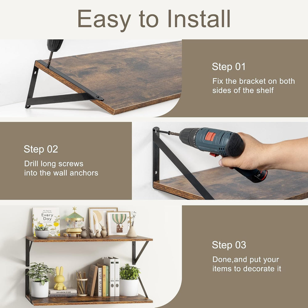 18"W x10"D Floating Shelves, Farmhouse Wall Shelves Home Decor Shel...