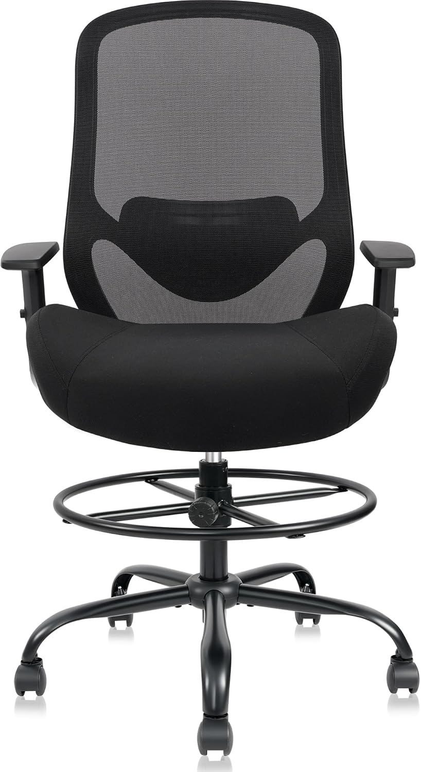 Big and Tall Drafting Chair, 400lbs Heavy Duty Chair for Standing Desk