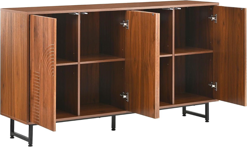 PVWIIK Mid-Century Modern Walnut Sideboard Buffet Cabinet, 59 * 16 * 33 inche...