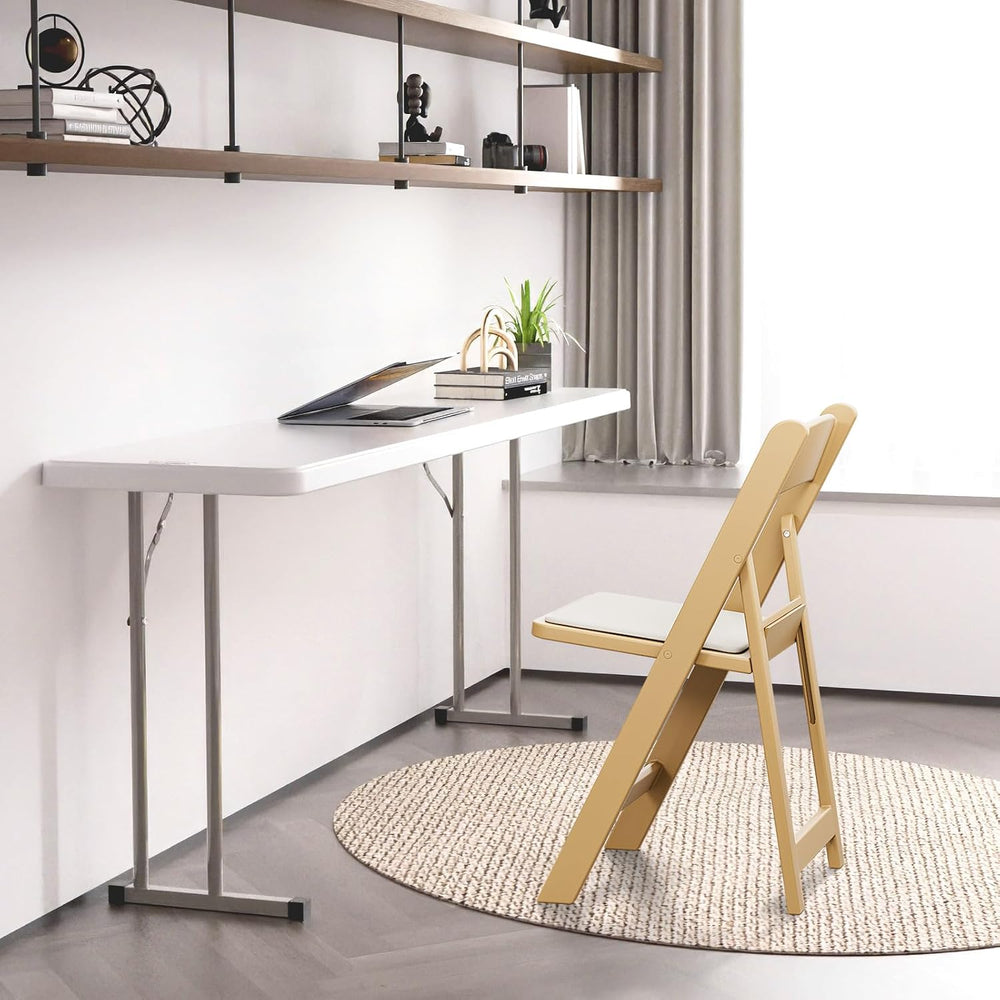 VINGLI Resin Folding Chairs with Cushion, Foldable Plastic Chair with Comfort...