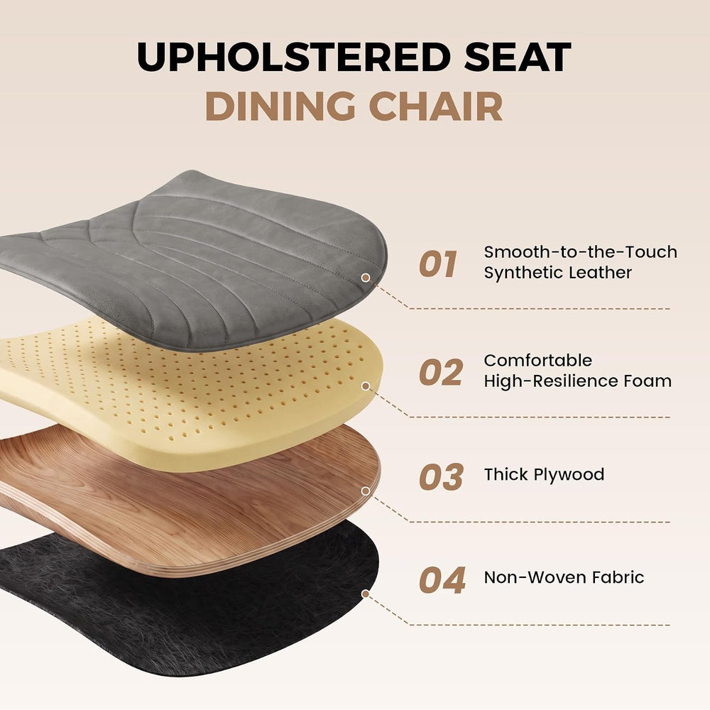 Modern Dining Chair, PU Leather Dining Room Chairs Set of 6
