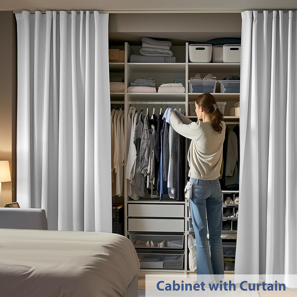Room Divider Ceiling Mounted Curtains Track Sets Extra Wide Blackout Curtain ...