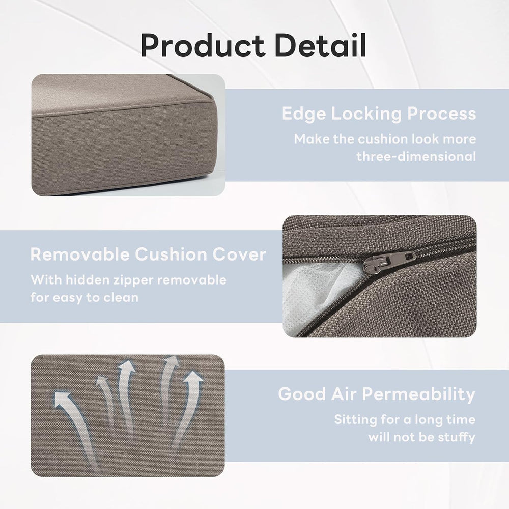 6" Thicker Outdoor Chair Cushion 2 Sets - 24" *24" *6" Wa...