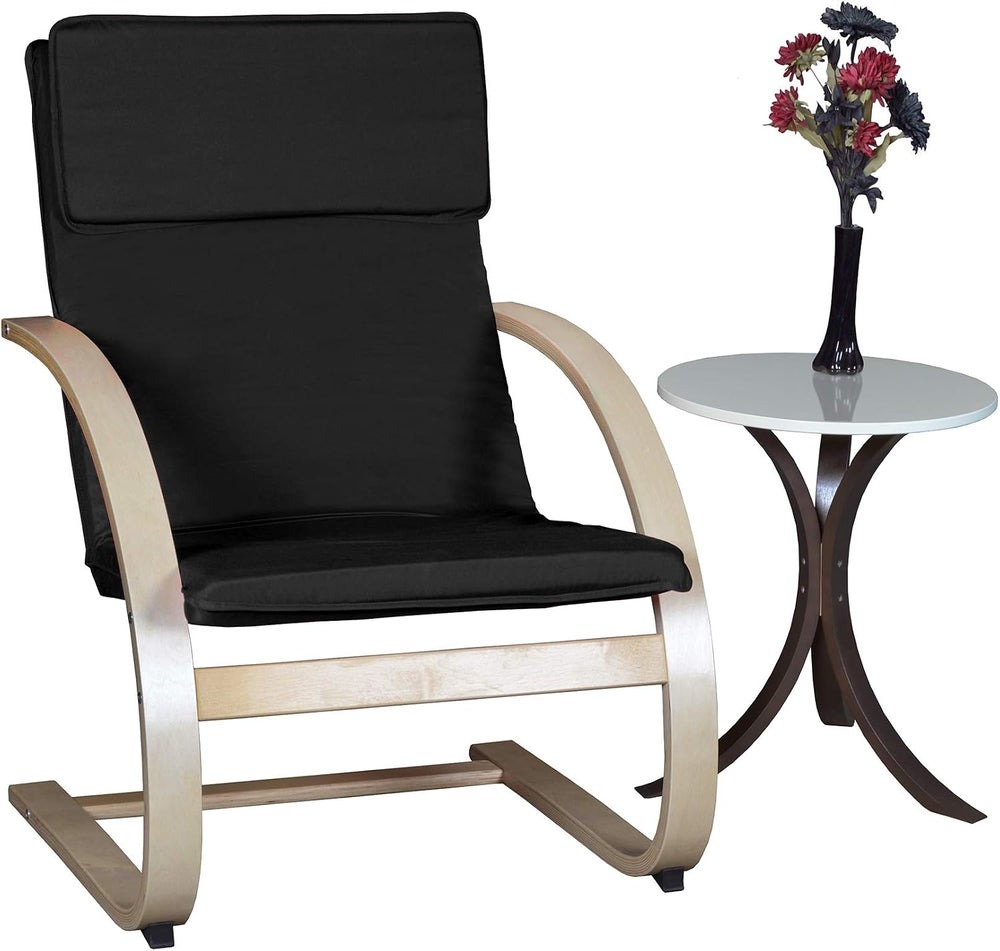 Niche Mia Bentwood Round Accent Side Table- Mocha Walnut Beige
