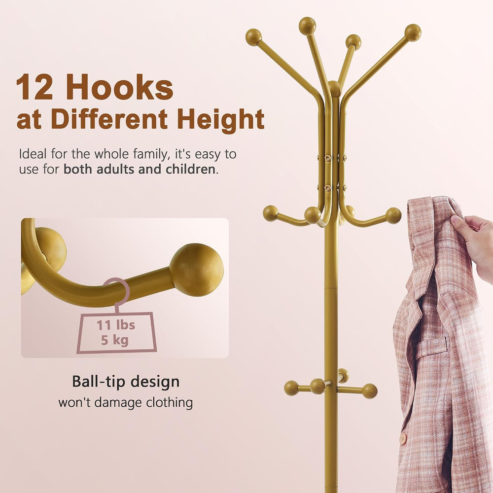 Hoctieon Coat Rack Freestanding, Coat Tree with Umbrella Holder