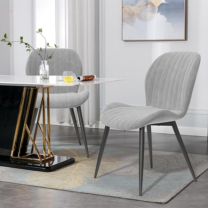 Dining Chairs Set of 2 Modern Velvet Dining Room Chairs Upholstered Dining Ch...