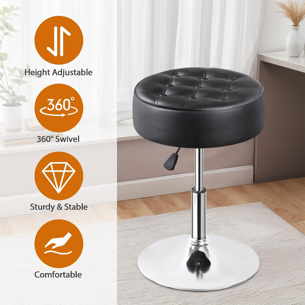 JupiterForce Adjustable Vanity Stool Chair for Makeup, 360° Swivel Makeup Van...