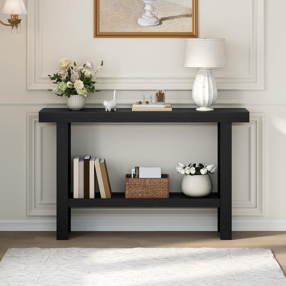 MAHANCRIS Console Table, 47.2'' Black Entryway Table for Hallway, Nar...