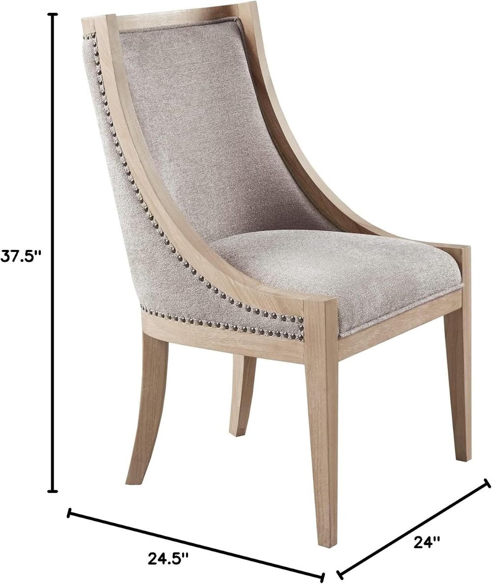 Martha Stewart Farmhouse Dining Room Chair, Recessed Arm Chair for Bedrooms, ...